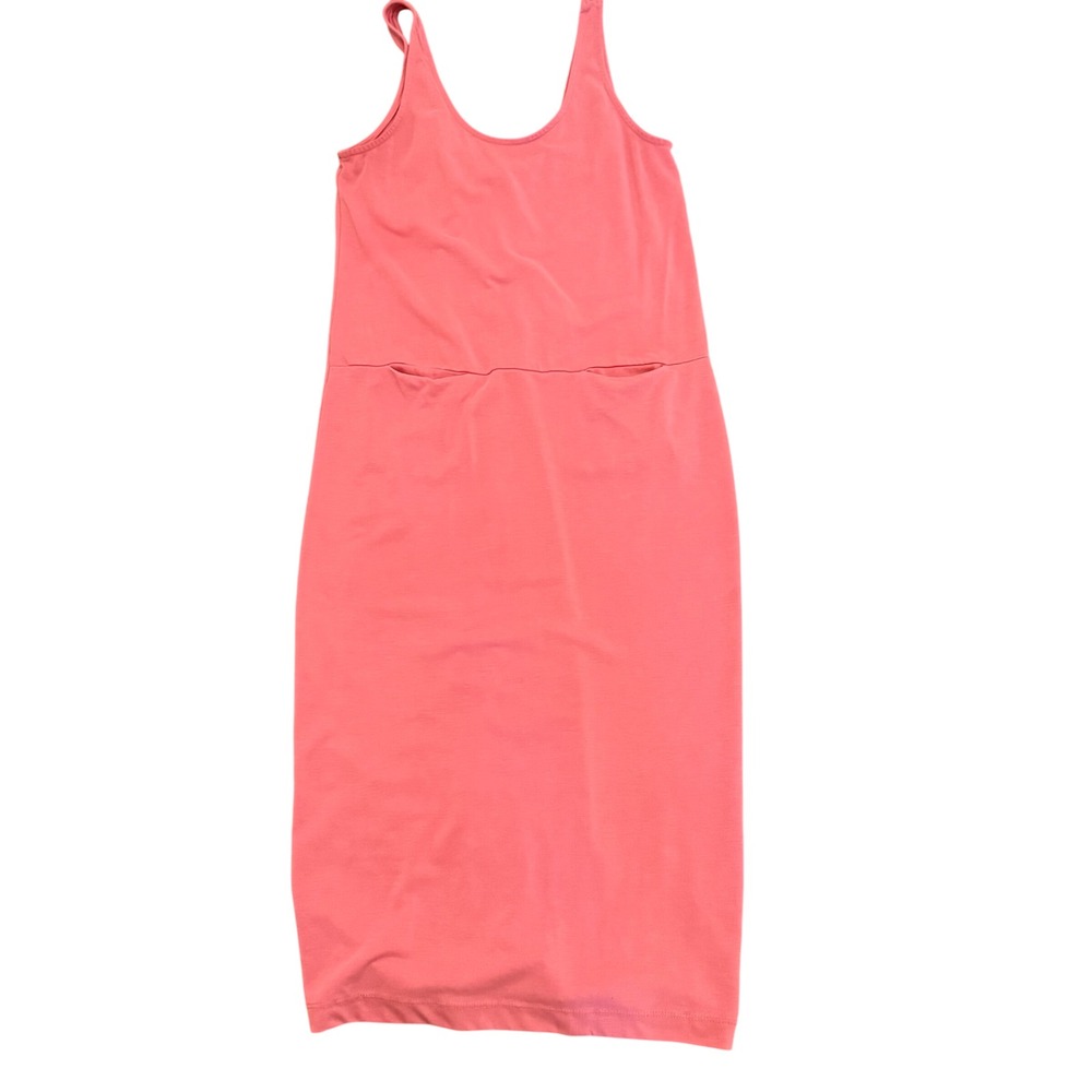 Treasure & Bond XS Tank Dress Sleeveless Midi Pockets Casual Coral Pink Modal
